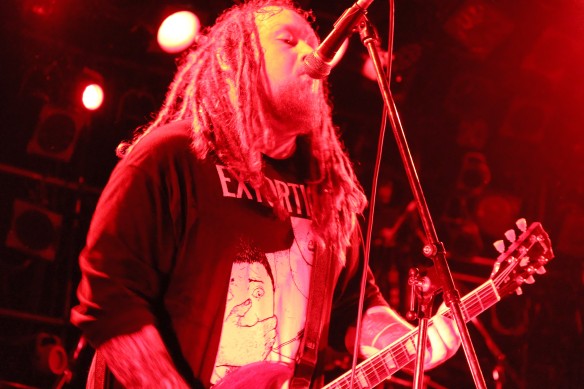 John Cooke of Napalm Death on stage in Tokyo, 5th September 2016. Photo: Stefan Nilsson