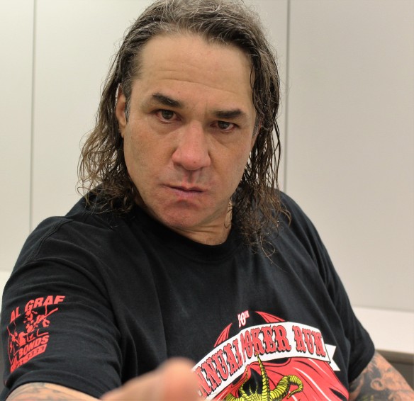 Zetro of Exodus backstage at Loud Park in Japan, Oct 2016. Photo: Stefan 