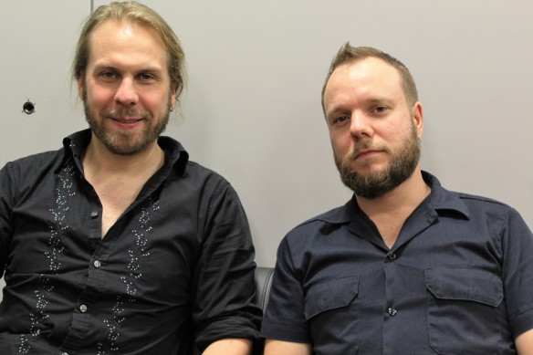 Santeri Kallio and Jan Rechberger of Amorphis backstage at Loud Park. Photo: Stefan Nilsson