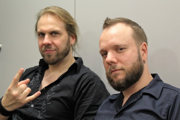 Santeri Kallio and Jan Rechberger of Amorphis backstage at Loud Park. Photo: Stefan Nilsson