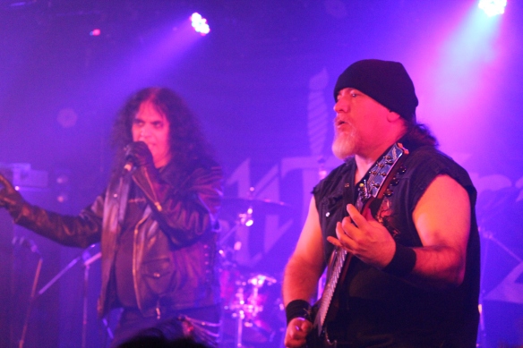 Brian Ross and Ken Johnson of Blitzkrieg on stage in Tokyo. Photo: Stefan Nilsson