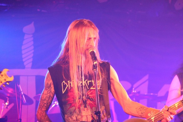 Bill Baxter of Blitzkrieg on stage in Tokyo. Photo: Stefan Nilsson