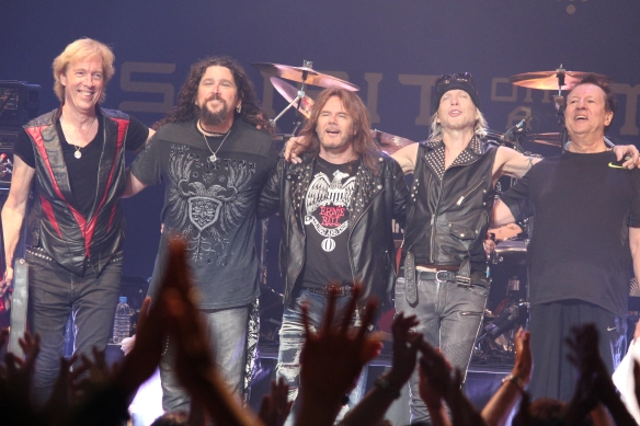 Temple of Rock in Tokyo in 2015: Francis Buchholz, Wayne Findlay, Doogie White, Michael Schenker, Herman Rarebell. Photo: Stefan Nilsson