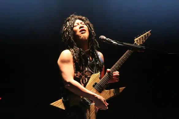 Akira Takasaki of Loudness onstage in Roppongi. Photo: Stefan Nilsson