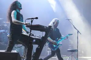 Tuomas Holopainen and Emppu Vuorinen of Nightwish onstage in Tokyo. Photo: Stefan Nilsson