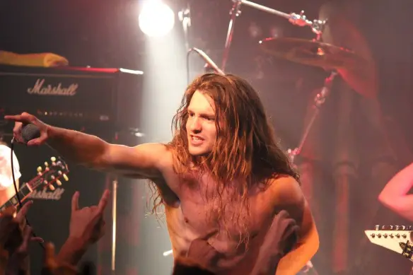 Brian Stephenson of Skull Fist on stage in Tokyo. Photo: Stefan Nilsson